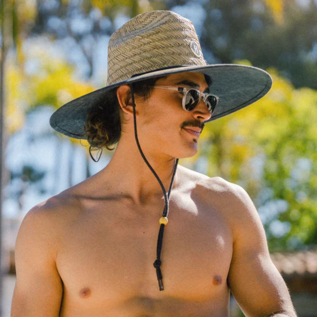Hemlock Solid Black Signature Lifeguard Straw Hat